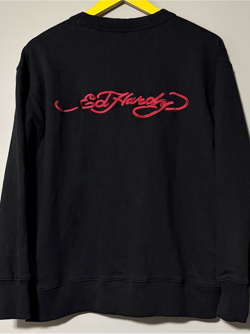 Ed Hardy black crewneck sweatshirt with red embroidery Size M